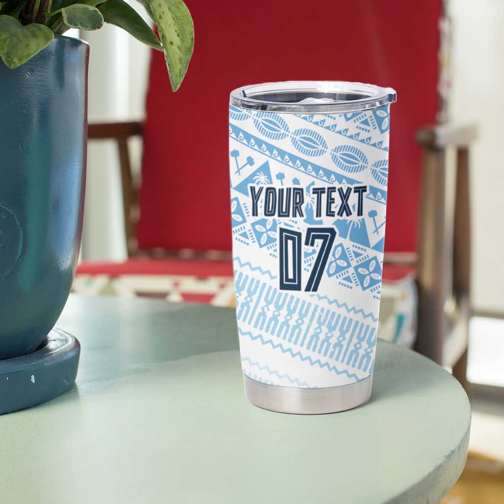 Fiji Rugby Custom Kaiviti Masi Tumbler Cup Turquoise - Polynesian Pride