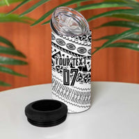 Fiji Rugby Custom Kaiviti Masi 4 in 1 Can Cooler Tumbler Black - Polynesian Pride