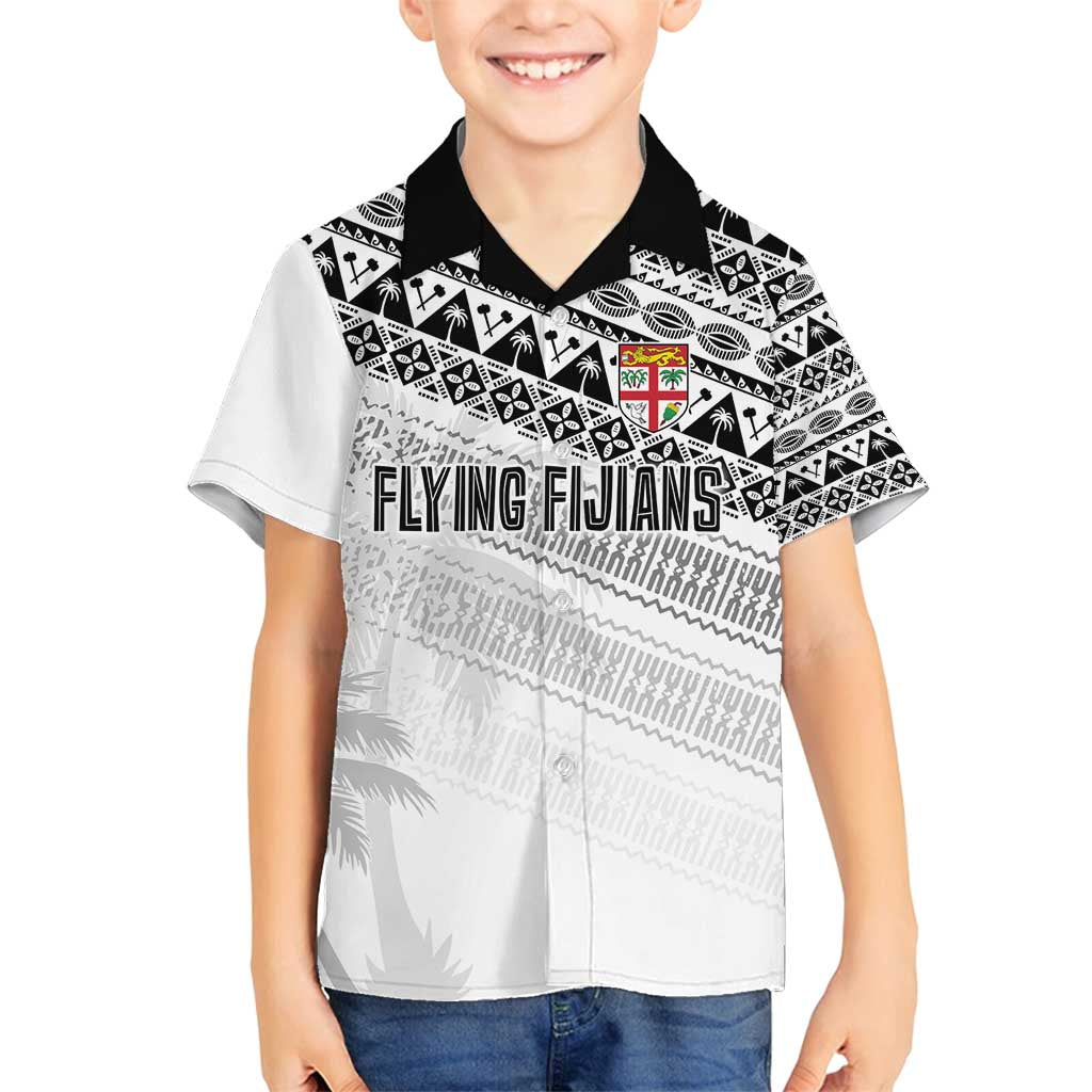 Fiji Rugby Custom Kaiviti Masi Family Matching Long Sleeve Bodycon Dress and Hawaiian Shirt Black LT7 Son's Shirt Black - Polynesian Pride