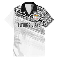 Fiji Rugby Custom Kaiviti Masi Family Matching Mermaid Dress and Hawaiian Shirt Black LT7 Dad's Shirt - Short Sleeve Black - Polynesian Pride