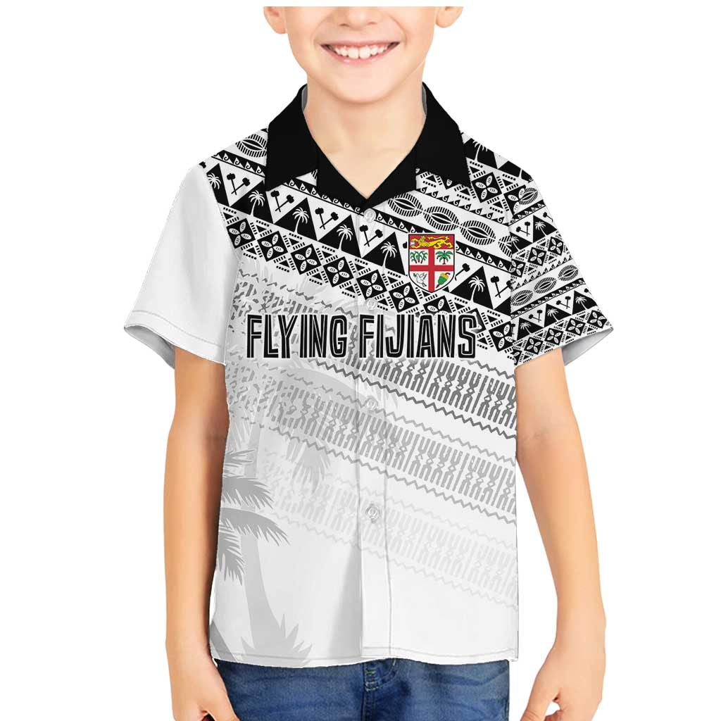 Fiji Rugby Custom Kaiviti Masi Family Matching Mermaid Dress and Hawaiian Shirt Black LT7 Son's Shirt Black - Polynesian Pride