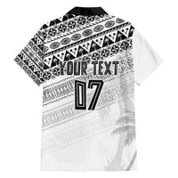 Fiji Rugby Custom Kaiviti Masi Family Matching Off Shoulder Short Dress and Hawaiian Shirt Black LT7 - Polynesian Pride