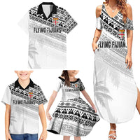 Fiji Rugby Custom Kaiviti Masi Family Matching Summer Maxi Dress and Hawaiian Shirt Black - Polynesian Pride