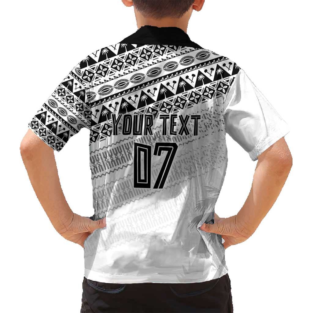 Fiji Rugby Custom Kaiviti Masi Family Matching Tank Maxi Dress and Hawaiian Shirt Black LT7 - Polynesian Pride