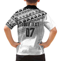 Fiji Rugby Custom Kaiviti Masi Family Matching Tank Maxi Dress and Hawaiian Shirt Black LT7 - Polynesian Pride