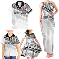Fiji Rugby Custom Kaiviti Masi Family Matching Tank Maxi Dress and Hawaiian Shirt Black LT7 - Polynesian Pride
