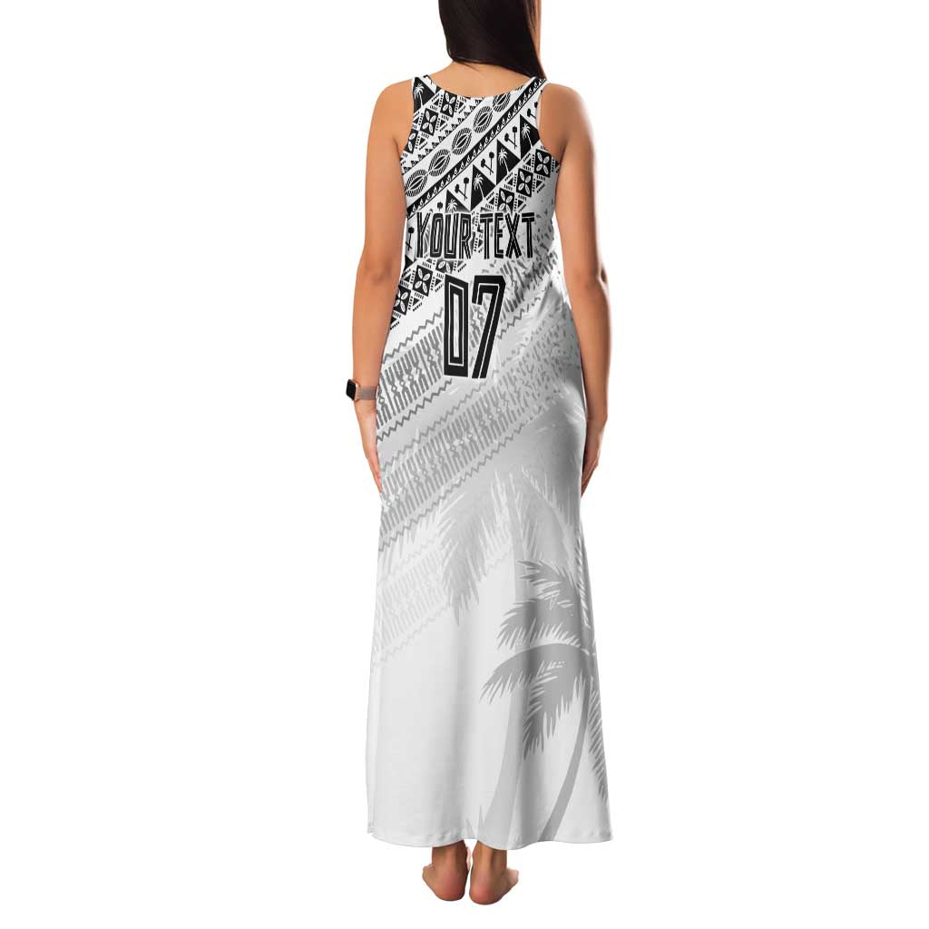 Fiji Rugby Custom Kaiviti Masi Family Matching Tank Maxi Dress and Hawaiian Shirt Black LT7 - Polynesian Pride