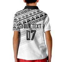 Fiji Rugby Custom Kaiviti Masi Kid Polo Shirt Black - Polynesian Pride