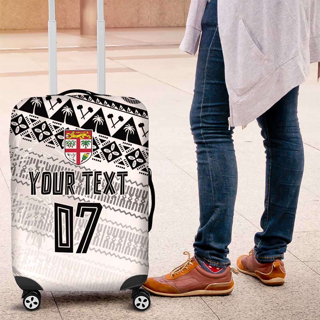 Fiji Rugby Custom Kaiviti Masi Luggage Cover Black - Polynesian Pride