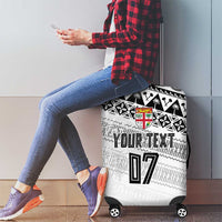 Fiji Rugby Custom Kaiviti Masi Luggage Cover Black - Polynesian Pride