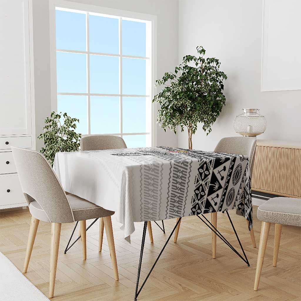 Fiji Rugby Custom Kaiviti Masi Tablecloth Black - Polynesian Pride