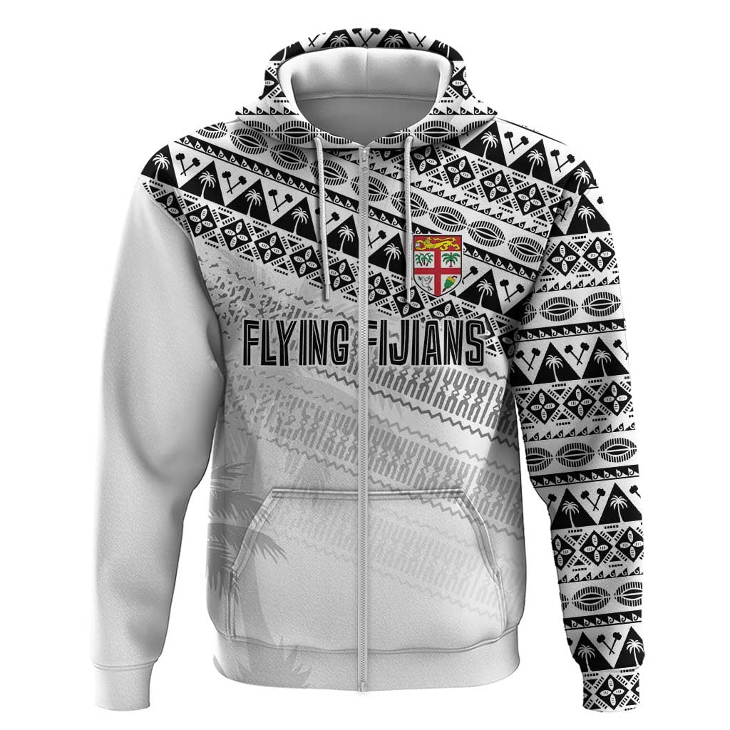 Fiji Rugby Custom Kaiviti Masi Zip Hoodie Black - Polynesian Pride