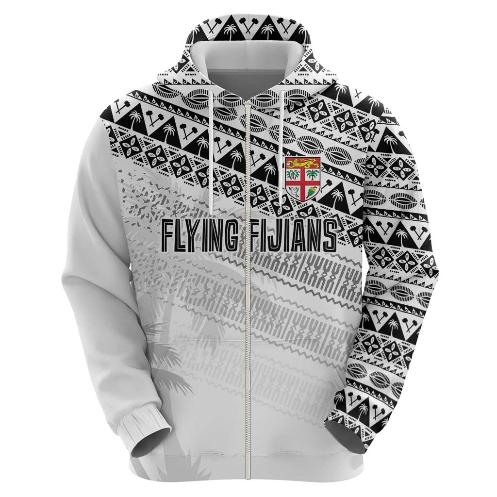 Fiji Rugby Custom Kaiviti Masi Zip Hoodie Black - Polynesian Pride