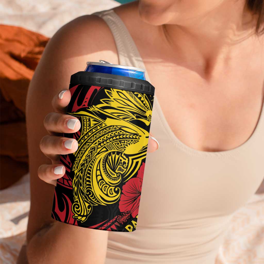 Papua New Guinea 49th Independence Day 4 in 1 Can Cooler Tumbler Motuan Revareva Bird-of-Paradise LT7 - Polynesian Pride