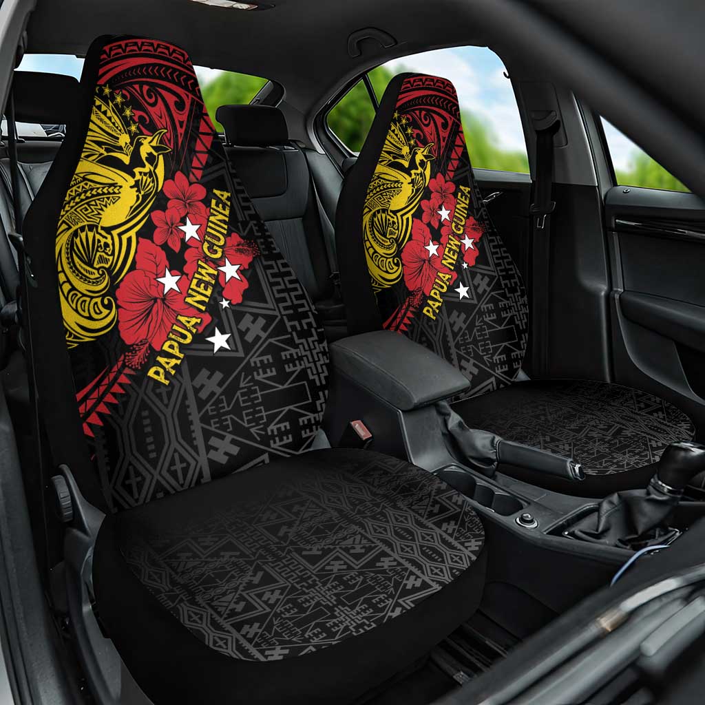 Papua New Guinea 49th Independence Day Car Seat Cover Motuan Revareva Bird-of-Paradise LT7 One Size Black - Polynesian Pride