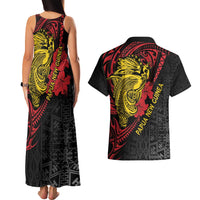 Papua New Guinea 49th Independence Day Couples Matching Tank Maxi Dress and Hawaiian Shirt Motuan Revareva Bird-of-Paradise LT7 - Polynesian Pride