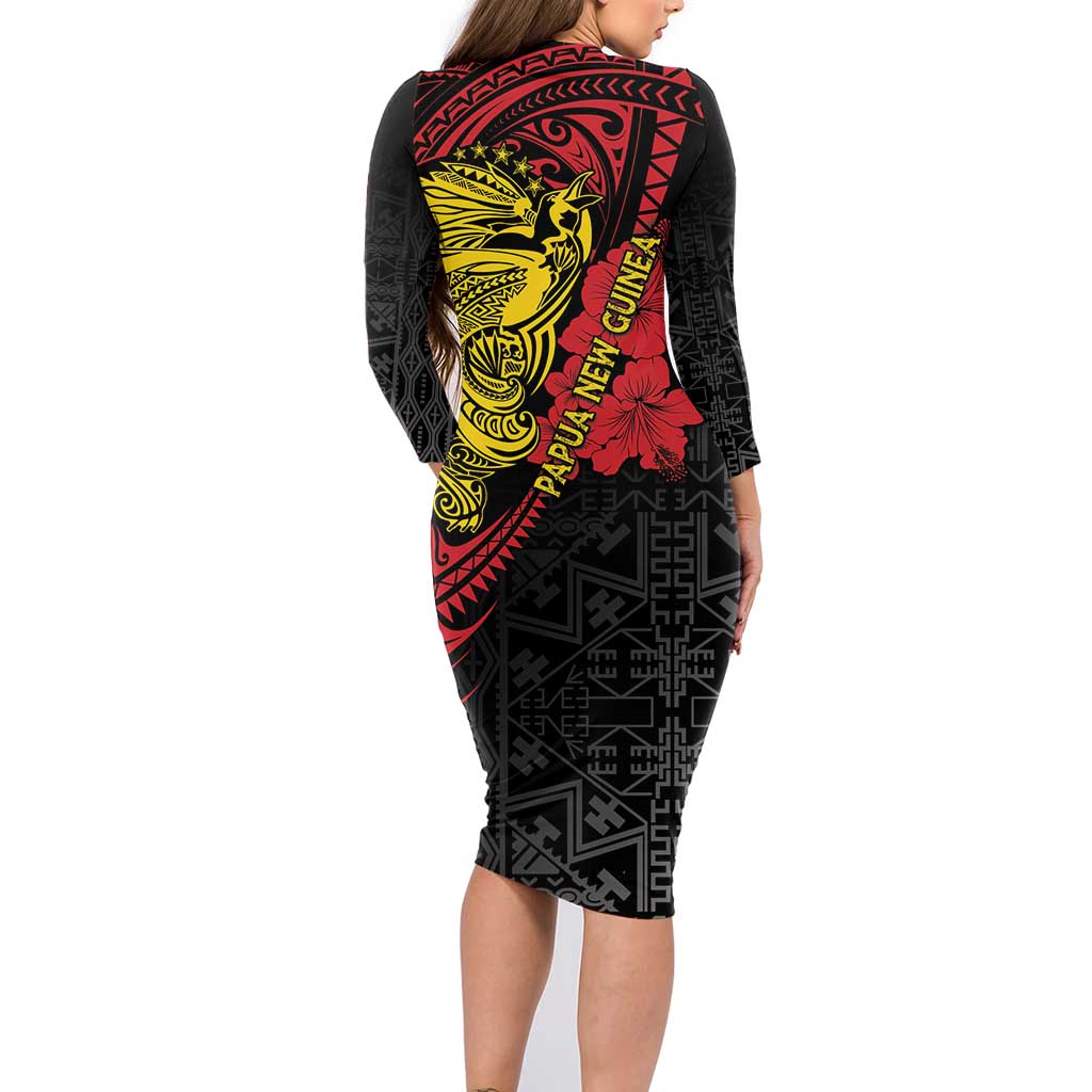 Papua New Guinea 49th Independence Day Family Matching Long Sleeve Bodycon Dress and Hawaiian Shirt Motuan Revareva Bird-of-Paradise LT7 - Polynesian Pride