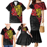 Papua New Guinea 49th Independence Day Family Matching Mermaid Dress and Hawaiian Shirt Motuan Revareva Bird-of-Paradise LT7 - Polynesian Pride