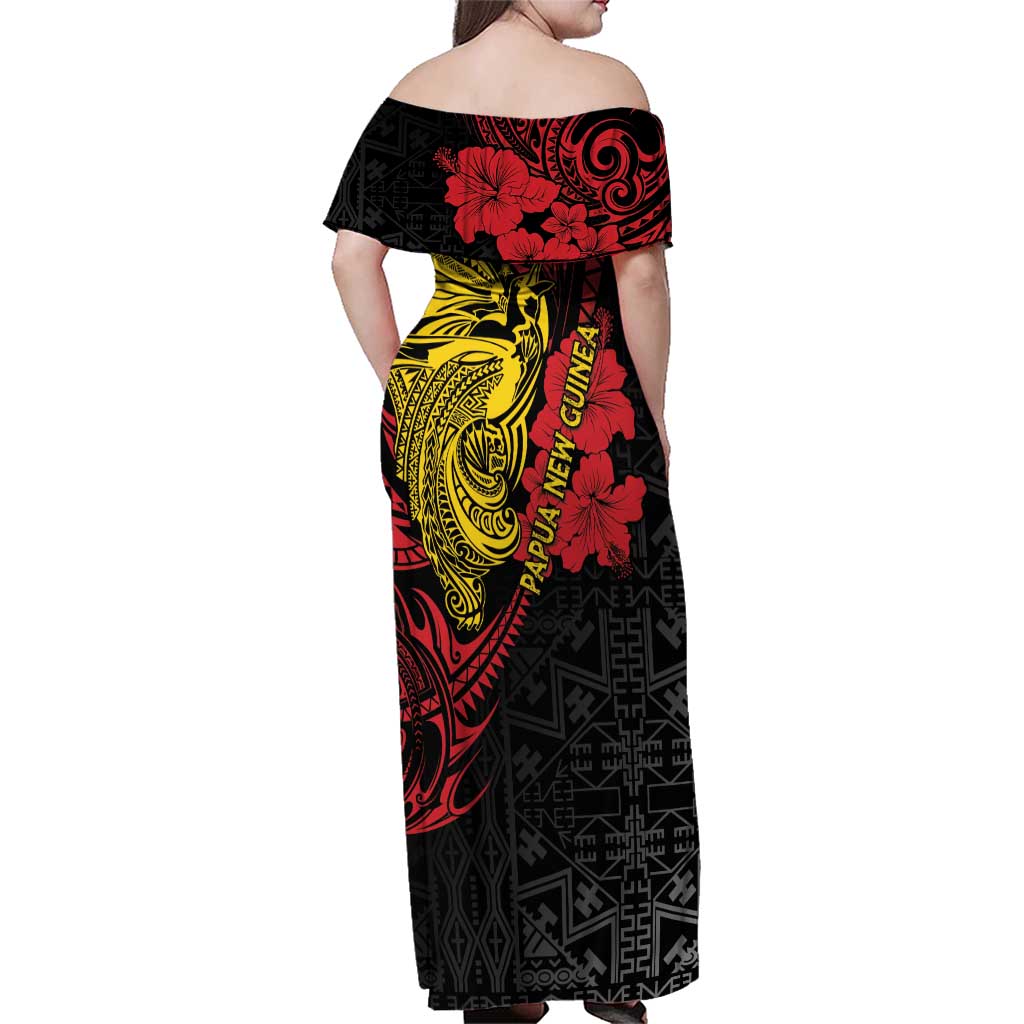 Papua New Guinea 49th Independence Day Family Matching Off Shoulder Maxi Dress and Hawaiian Shirt Motuan Revareva Bird-of-Paradise LT7 - Polynesian Pride
