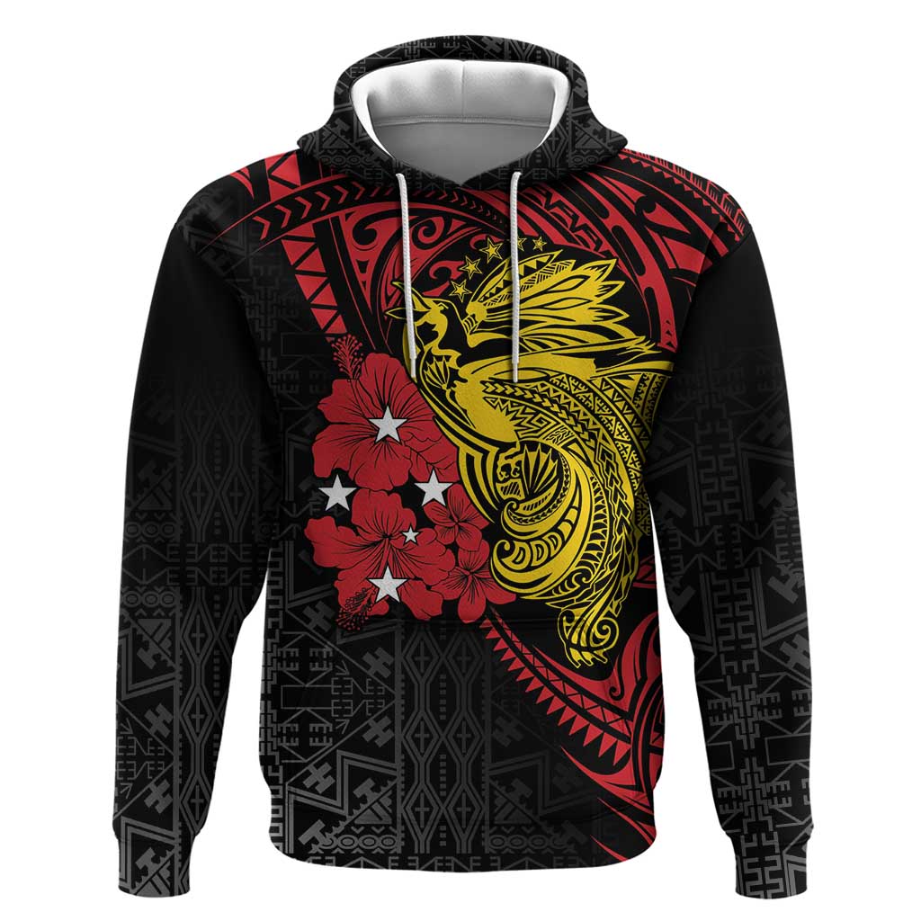 Papua New Guinea 49th Independence Day Hoodie Motuan Revareva Bird-of-Paradise LT7 Pullover Hoodie Black - Polynesian Pride