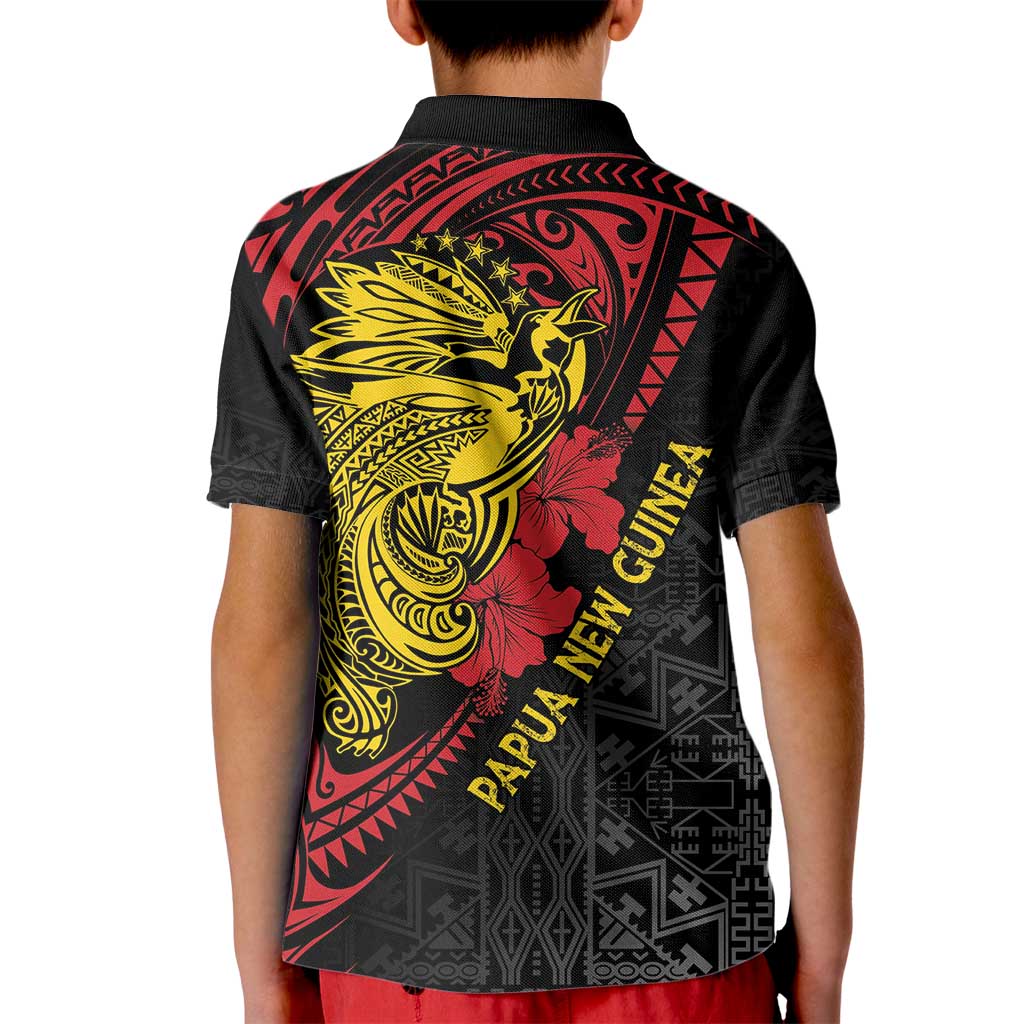 Papua New Guinea 49th Independence Day Kid Polo Shirt Motuan Revareva Bird-of-Paradise LT7 - Polynesian Pride