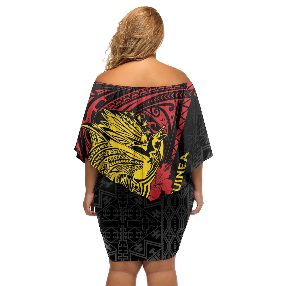 Papua New Guinea 49th Independence Day Off Shoulder Short Dress Motuan Revareva Bird-of-Paradise LT7 - Polynesian Pride