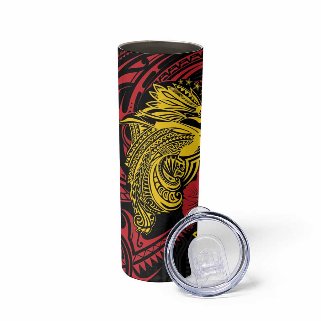 Papua New Guinea 49th Independence Day Skinny Tumbler Motuan Revareva Bird-of-Paradise