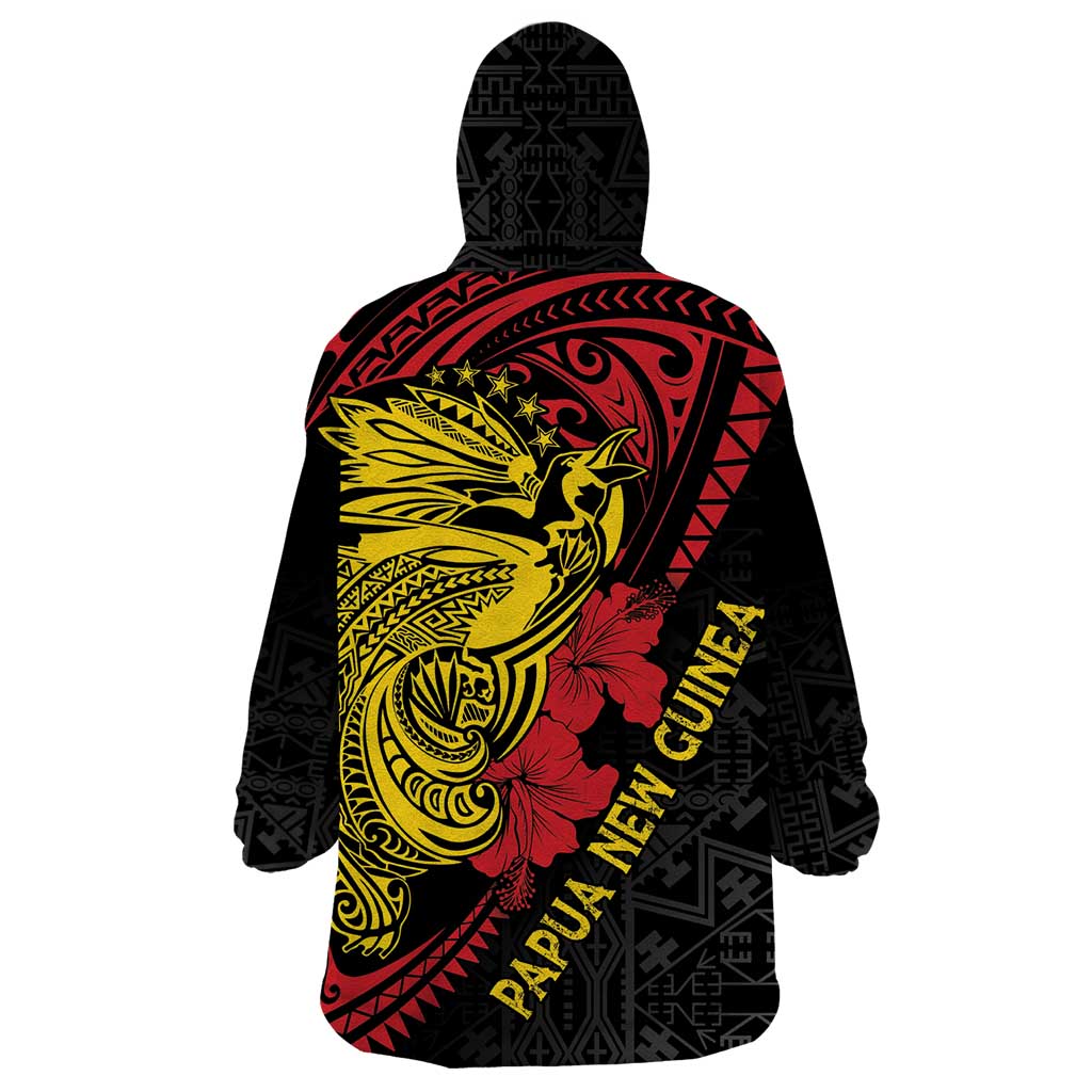 Papua New Guinea 49th Independence Day Wearable Blanket Hoodie Motuan Revareva Bird-of-Paradise LT7 - Polynesian Pride