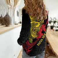 Papua New Guinea 49th Independence Day Women Casual Shirt Motuan Revareva Bird-of-Paradise LT7 - Polynesian Pride