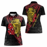 Papua New Guinea 49th Independence Day Women Polo Shirt Motuan Revareva Bird-of-Paradise LT7 - Polynesian Pride