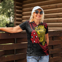 Papua New Guinea 49th Independence Day Women Polo Shirt Motuan Revareva Bird-of-Paradise LT7 - Polynesian Pride