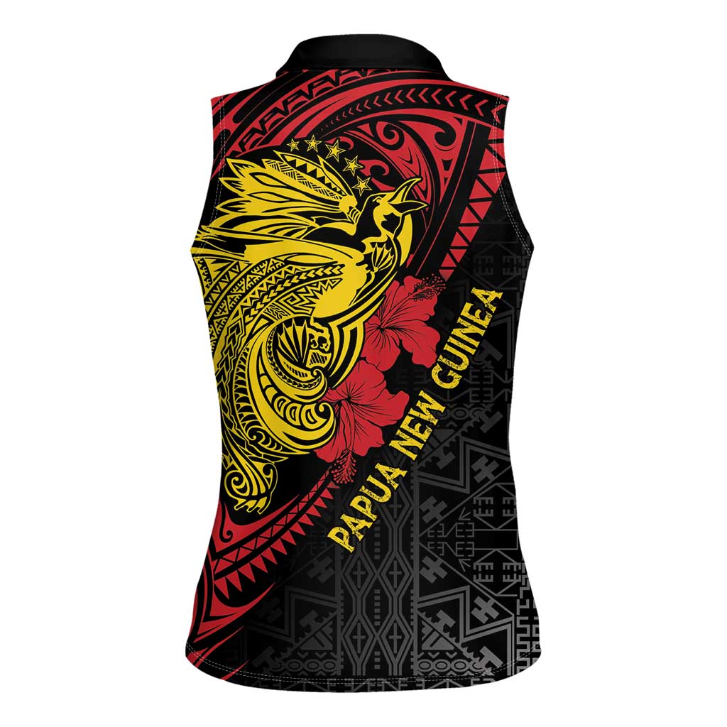 Papua New Guinea 49th Independence Day Women Sleeveless Polo Shirt Motuan Revareva Bird-of-Paradise LT7 - Polynesian Pride