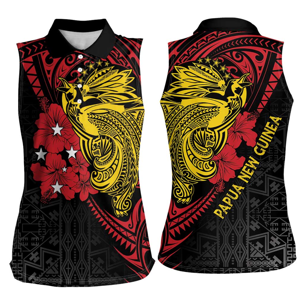 Papua New Guinea 49th Independence Day Women Sleeveless Polo Shirt Motuan Revareva Bird-of-Paradise LT7 - Polynesian Pride