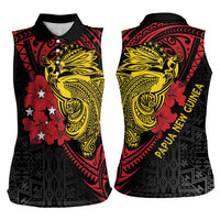 Papua New Guinea 49th Independence Day Women Sleeveless Polo Shirt Motuan Revareva Bird-of-Paradise LT7 - Polynesian Pride