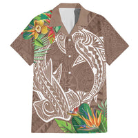 Polynesia Hawaiian Shirt Sharks Duo Tropical Brown