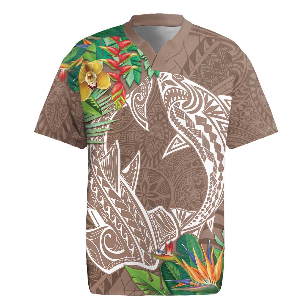 Polynesia Rugby Jersey Sharks Duo Tropical Brown LT7 Brown - Polynesian Pride
