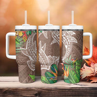 Polynesia Tumbler With Handle Sharks Duo Tropical Brown