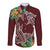 Polynesia Long Sleeve Button Shirt Sharks Duo Tropical Oxblood