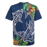 Polynesia Rugby Jersey Sharks Duo Tropical Navy