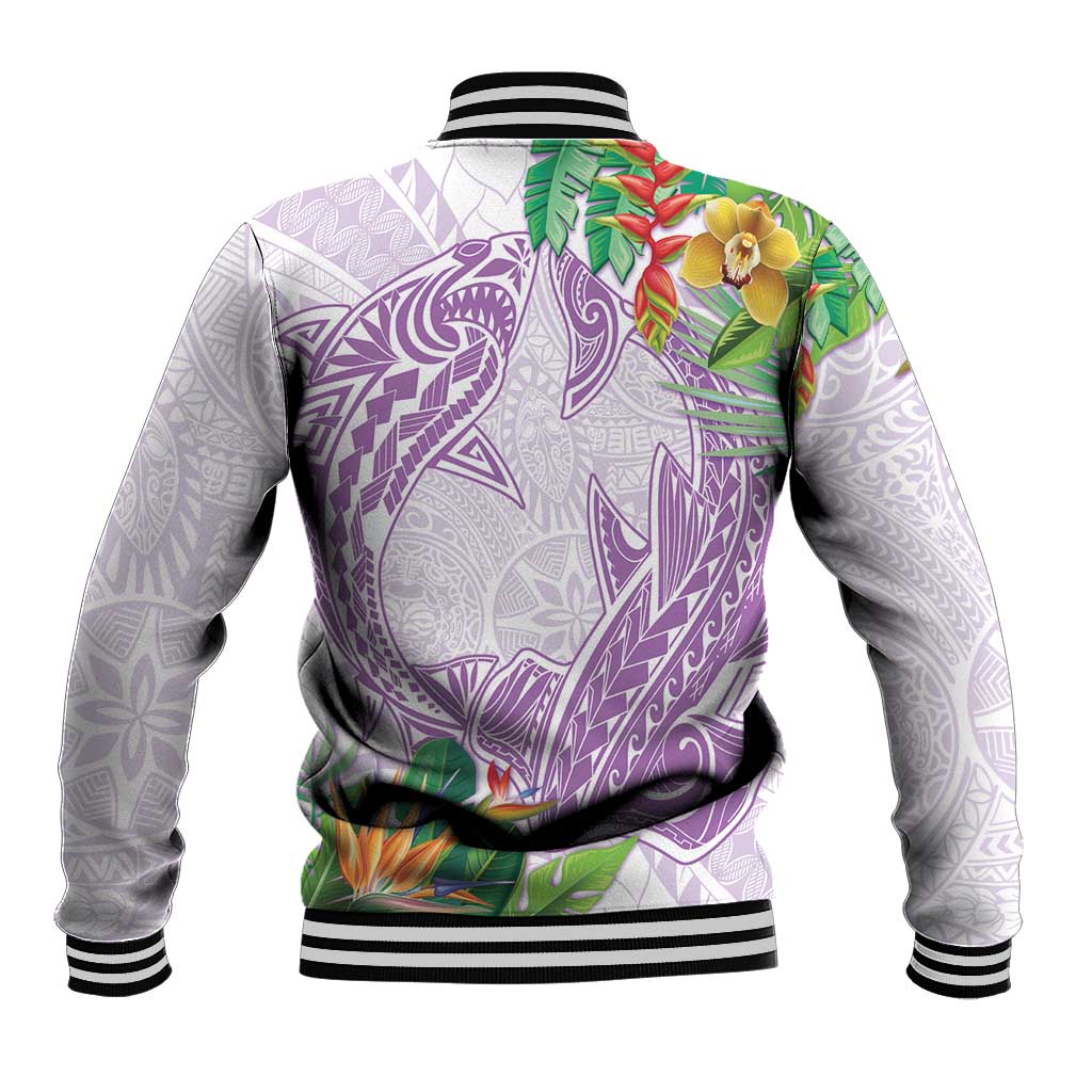 Polynesia Baseball Jacket Sharks Duo Tropical Lavender