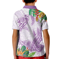 Polynesia Kid Polo Shirt Sharks Duo Tropical Lavender