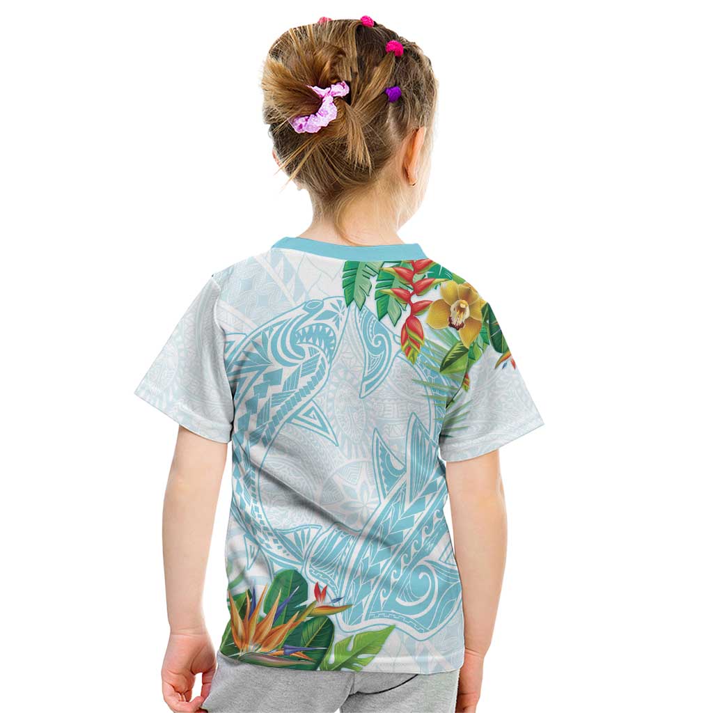Polynesia Kid T Shirt Sharks Duo Tropical Turquoise