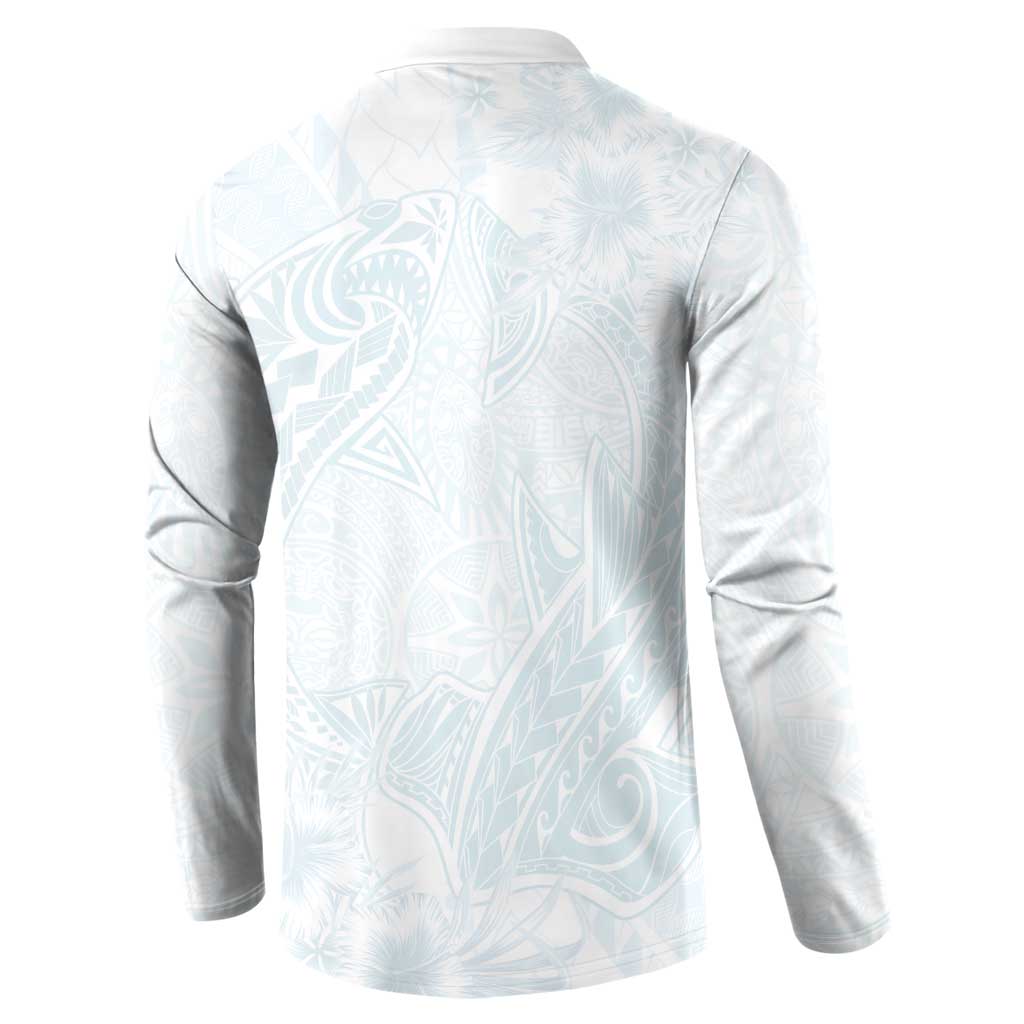 Polynesia Button Sweatshirt Sharks Duo Tropical Off White