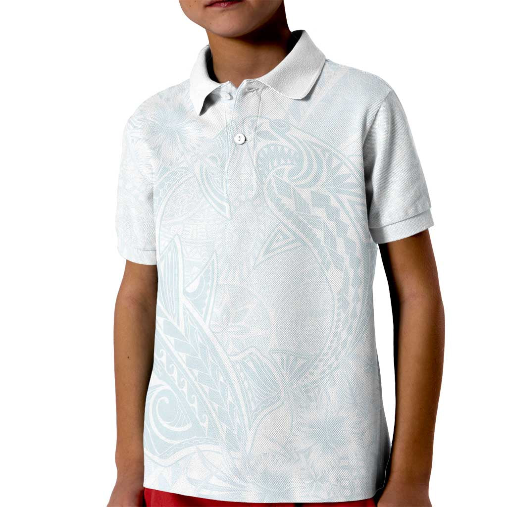 Polynesia Kid Polo Shirt Sharks Duo Tropical Off White
