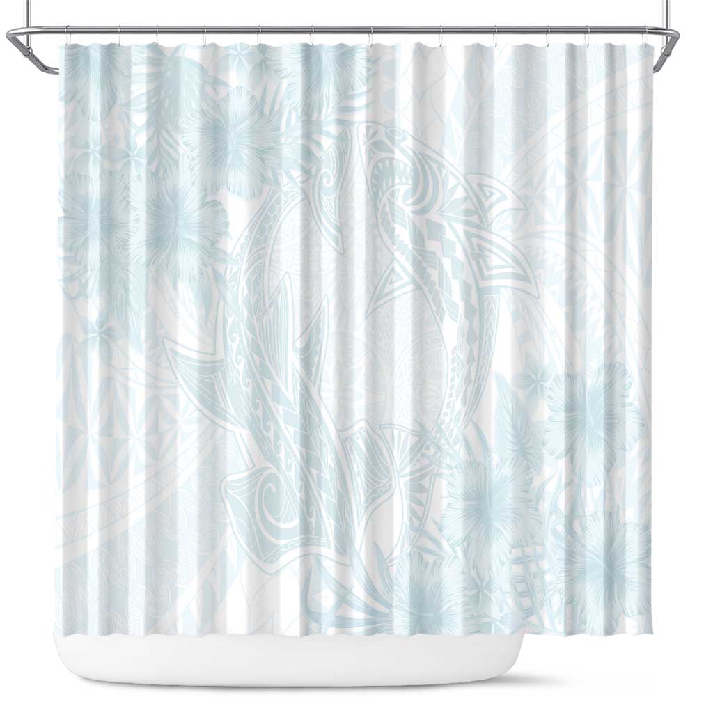 Polynesia Shower Curtain Sharks Duo Tropical Off White LT7 White - Polynesian Pride