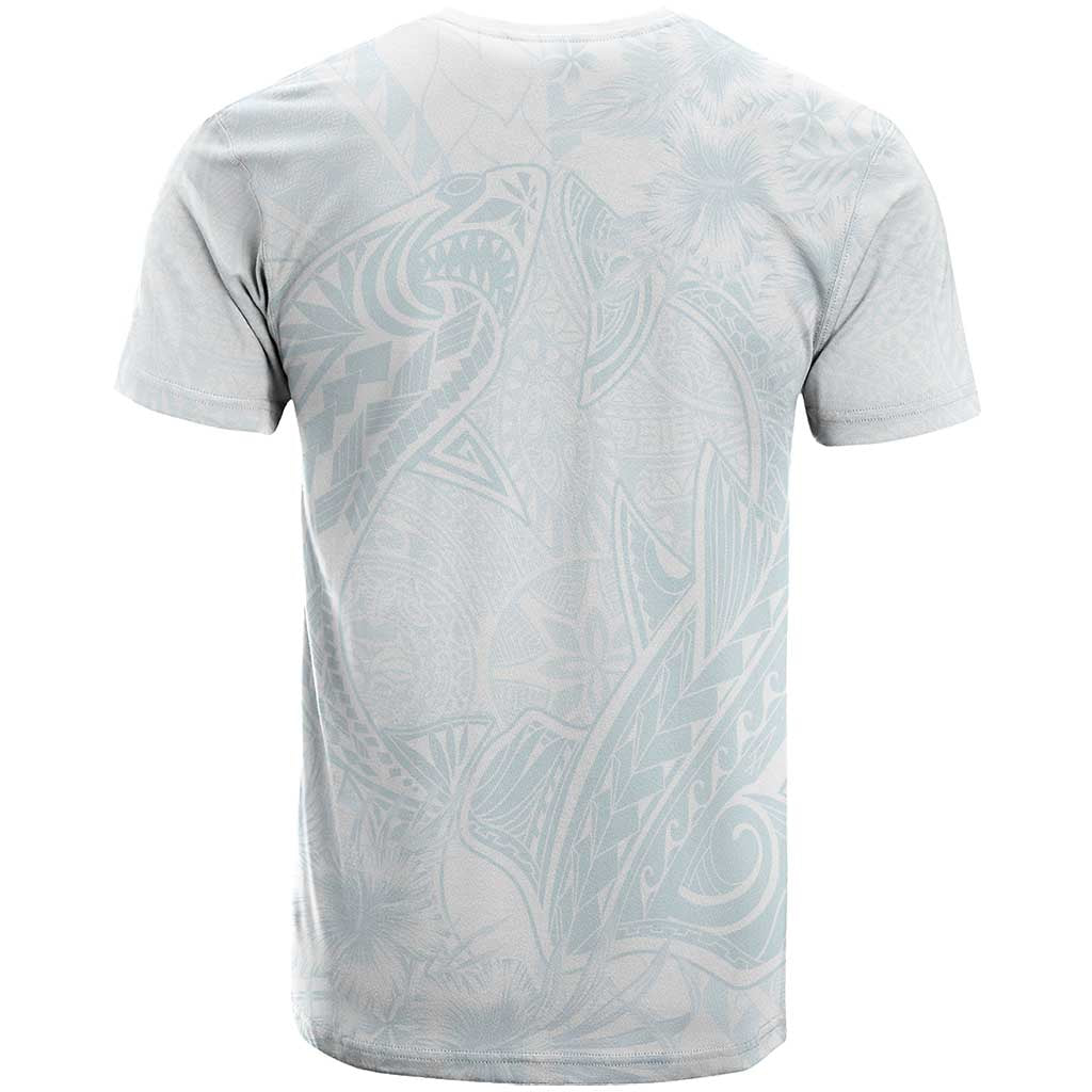 Polynesia T Shirt Sharks Duo Tropical Off White