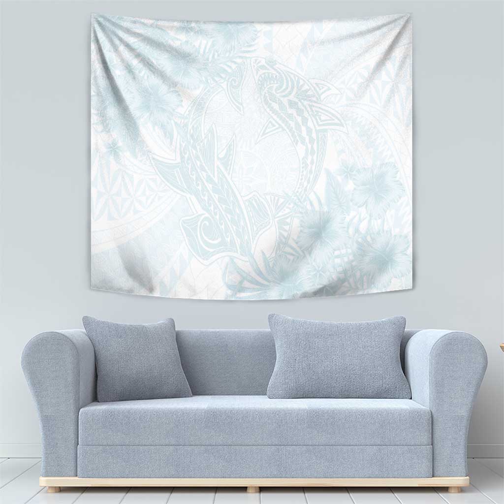Polynesia Tapestry Sharks Duo Tropical Off White