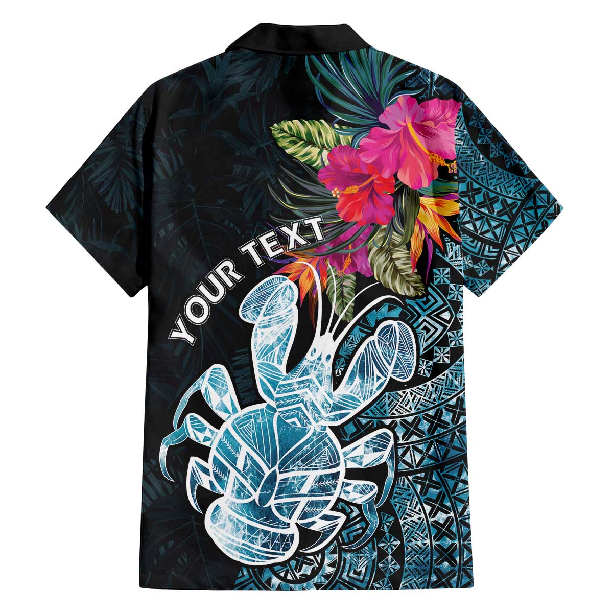 Niue Personalised Family Matching Off The Shoulder Long Sleeve Dress and Hawaiian Shirt Hiapo Mix Coconut Crab LT7 - Polynesian Pride