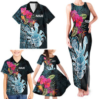 Niue Personalised Family Matching Tank Maxi Dress and Hawaiian Shirt Hiapo Mix Coconut Crab LT7 - Polynesian Pride