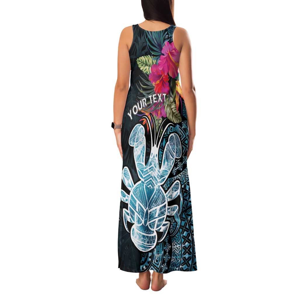 Niue Personalised Family Matching Tank Maxi Dress and Hawaiian Shirt Hiapo Mix Coconut Crab LT7 - Polynesian Pride